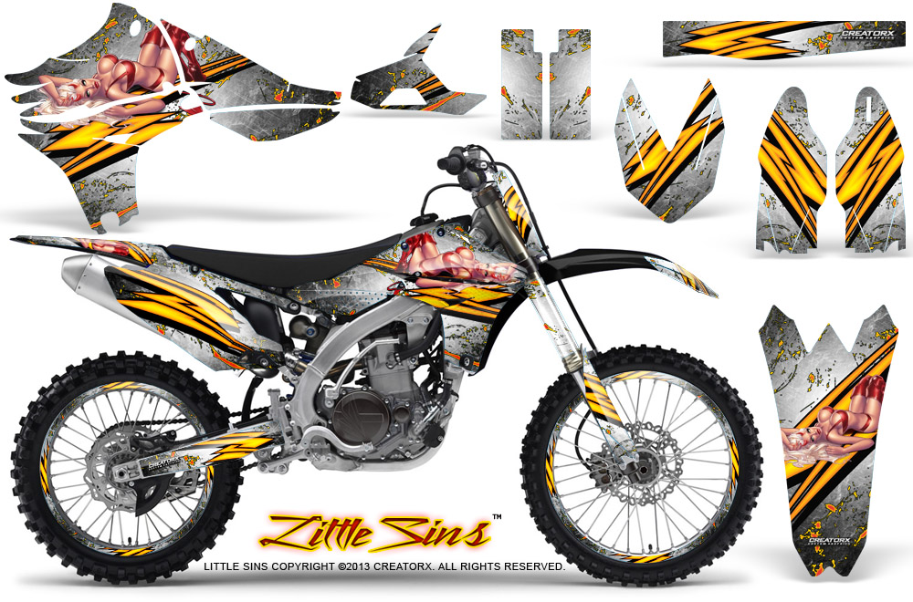 Yamaha YZ450F 2010 Graphics Kit Little Sins White NP Rims